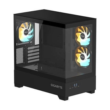 CASE GIGABYTE C201 PANORAMIC VIDRIO TEMPLADO NEGRO GAMING