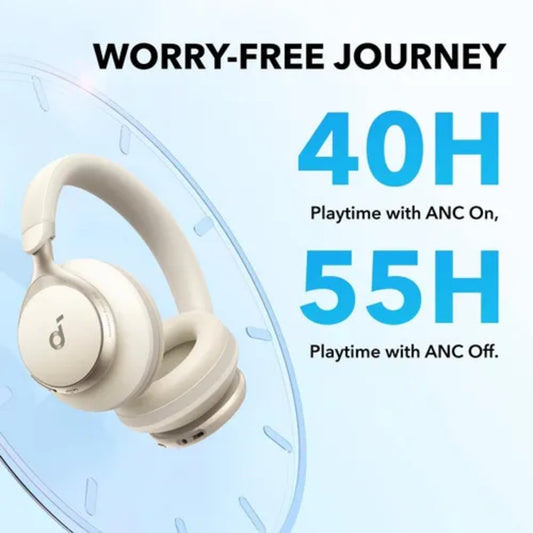 Audífono Space One Over-Ear con ANC Adaptativo, Hi-Res LDAC, 55H batería, Blanco