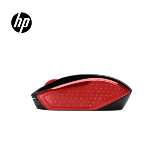 Mouse HP 200 inalámbrico, óptico, 1000 DPI, 3 botones, diseño ambidiestro, rojo