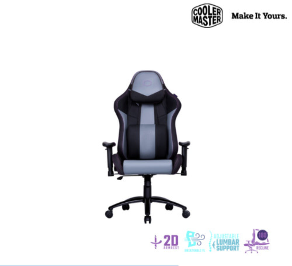 SILLA GAMER COOLER MASTER CALIBER R3 ERGONÓMICA Y RECLINABLE NEGRA