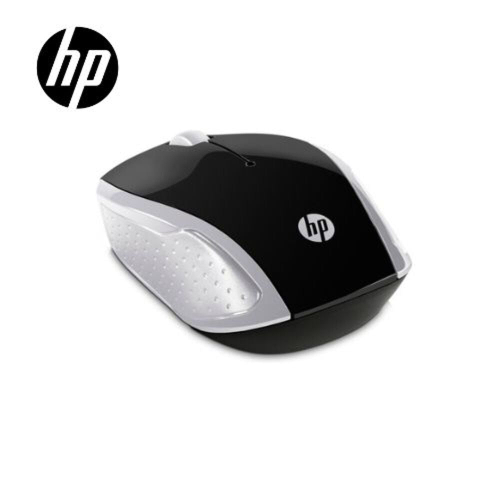 Mouse HP 200 inalámbrico, óptico, 1000 DPI, 3 botones, diseño ambidiestro, plateado