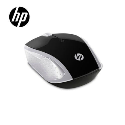Mouse HP 200 inalámbrico, óptico, 1000 DPI, 3 botones, diseño ambidiestro, plateado