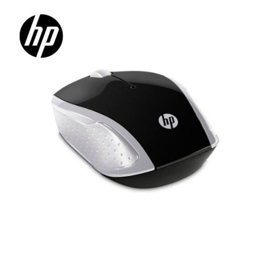 Mouse HP 200 inalámbrico, óptico, 1000 DPI, 3 botones, diseño ambidiestro, plateado