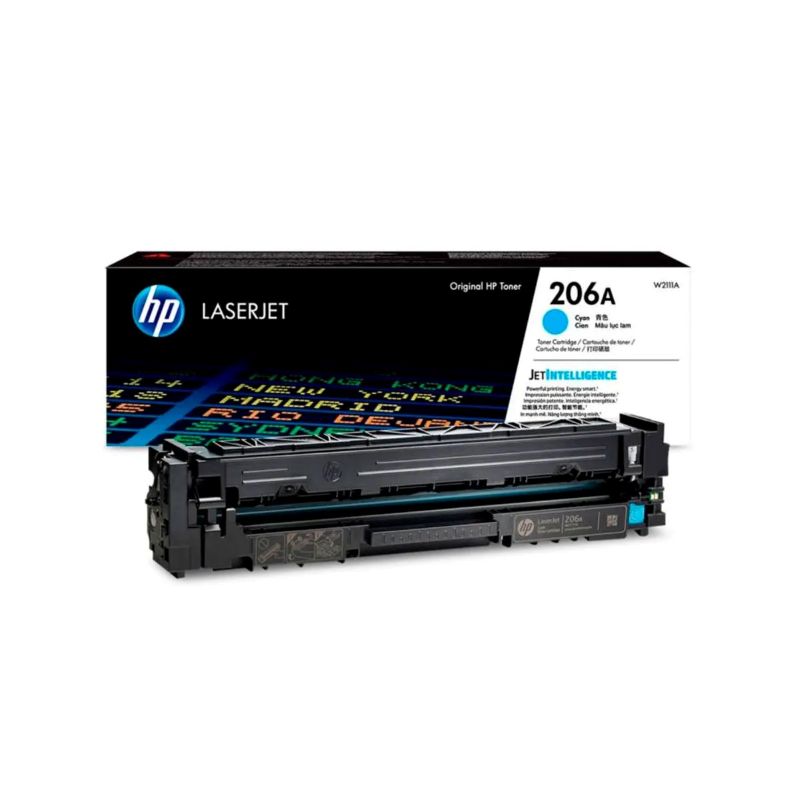 Tóner HP 206A Cian Original W2111A para Color LaserJet Pro M255 M282 M283