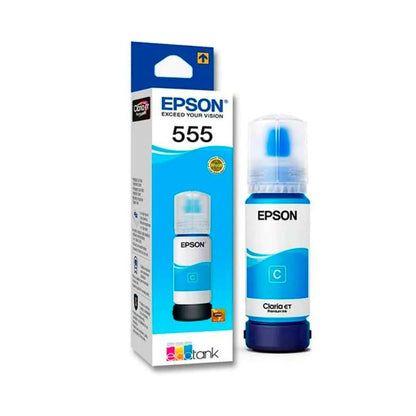 Botella de Tinta Epson T555220-AL Cian 70ml para EcoTank L8160 y L8180