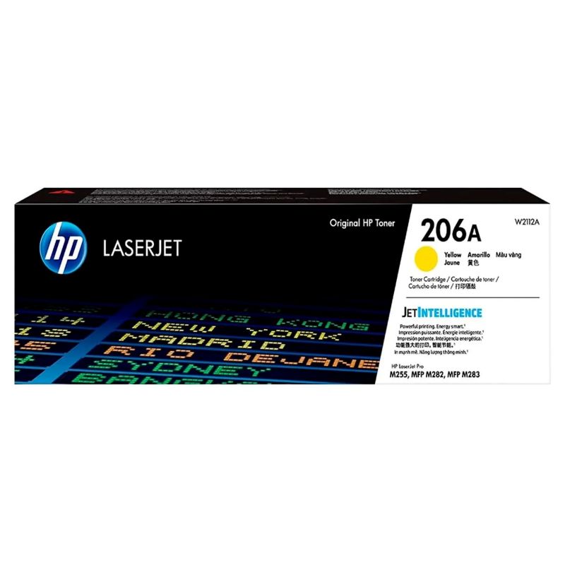Tóner HP 206A Amarillo Original W2112A para Color LaserJet Pro M255 M282 M283