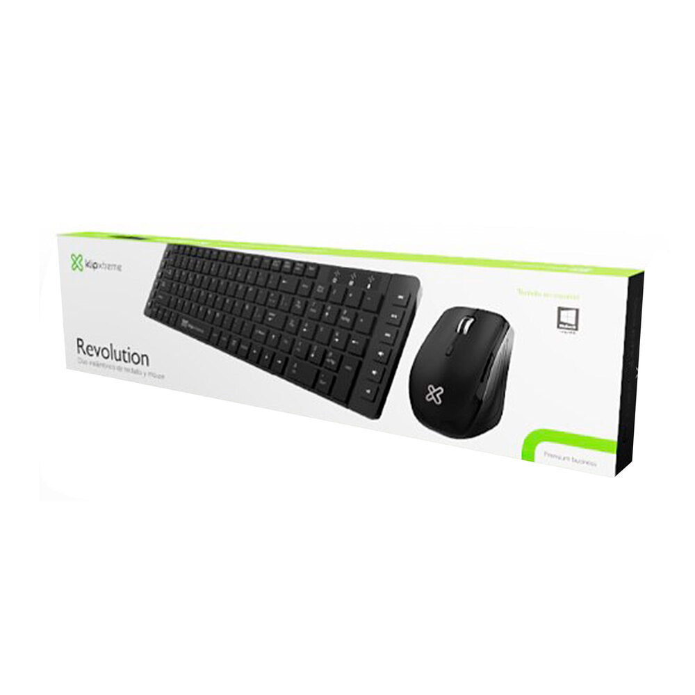 COMBO INALÁMBRICO KLIP XTREME KCK-270S – TECLADO Y MOUSE 2.4 GHZ ESPAÑOL COLOR NEGRO