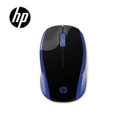 Mouse HP 200 inalámbrico, óptico, 1000 DPI, diseño ambidiestro, color azul.
