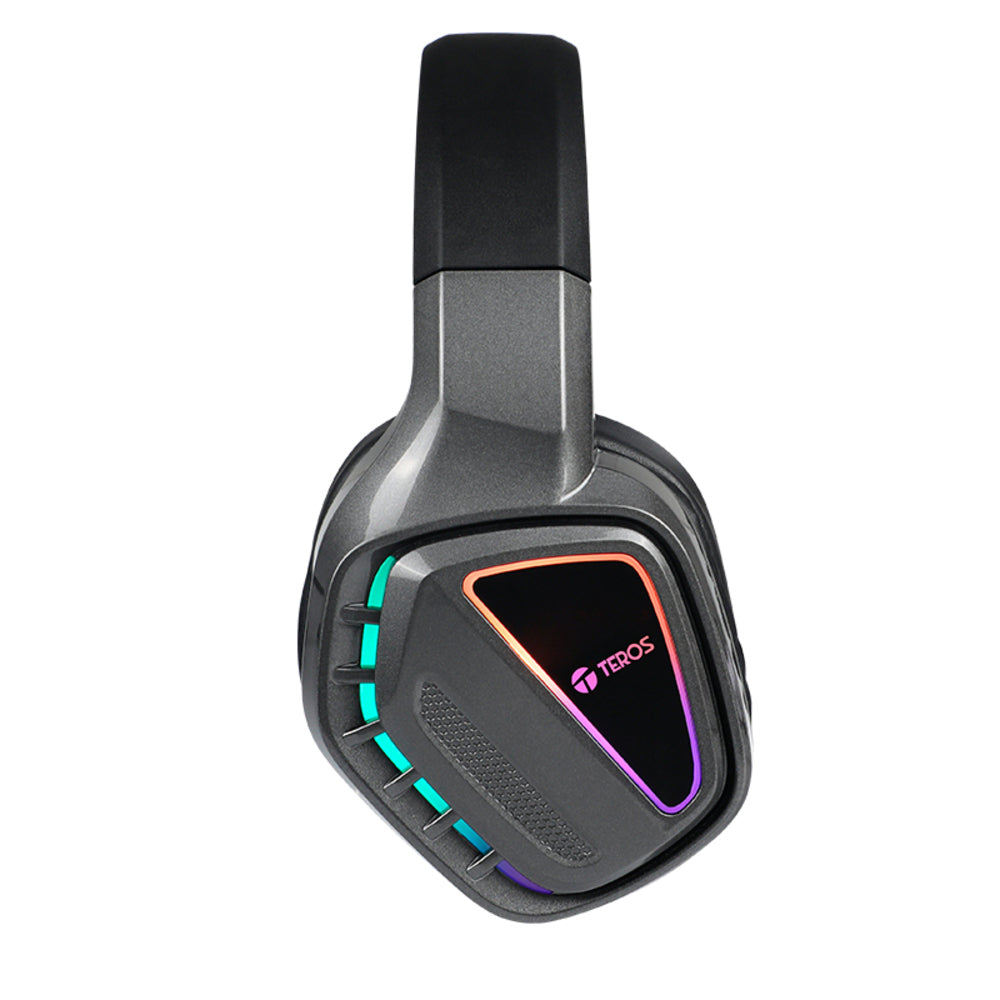 AURICULARES GAMING TEROS TE-8171N CON MICRÓFONO, SONIDO ESTÉREO Y LUCES RGB – NEGRO