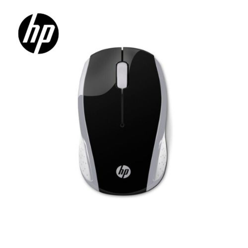 Mouse HP 200 inalámbrico, óptico, 1000 DPI, 3 botones, diseño ambidiestro, plateado