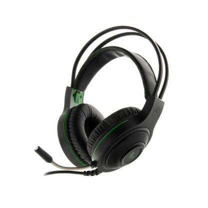 Headset Gamer Xtech XTH-560 Insolense Negro con Detalles Verdes y Conexión 3.5 mm + Adaptador TRRS a TRS