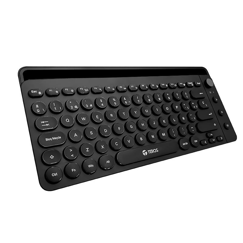 TECLADO INALÁMBRICO TEROS TE-4064N BLUETOOTH Y 2.4GHZ 80 TECLAS NEGRO