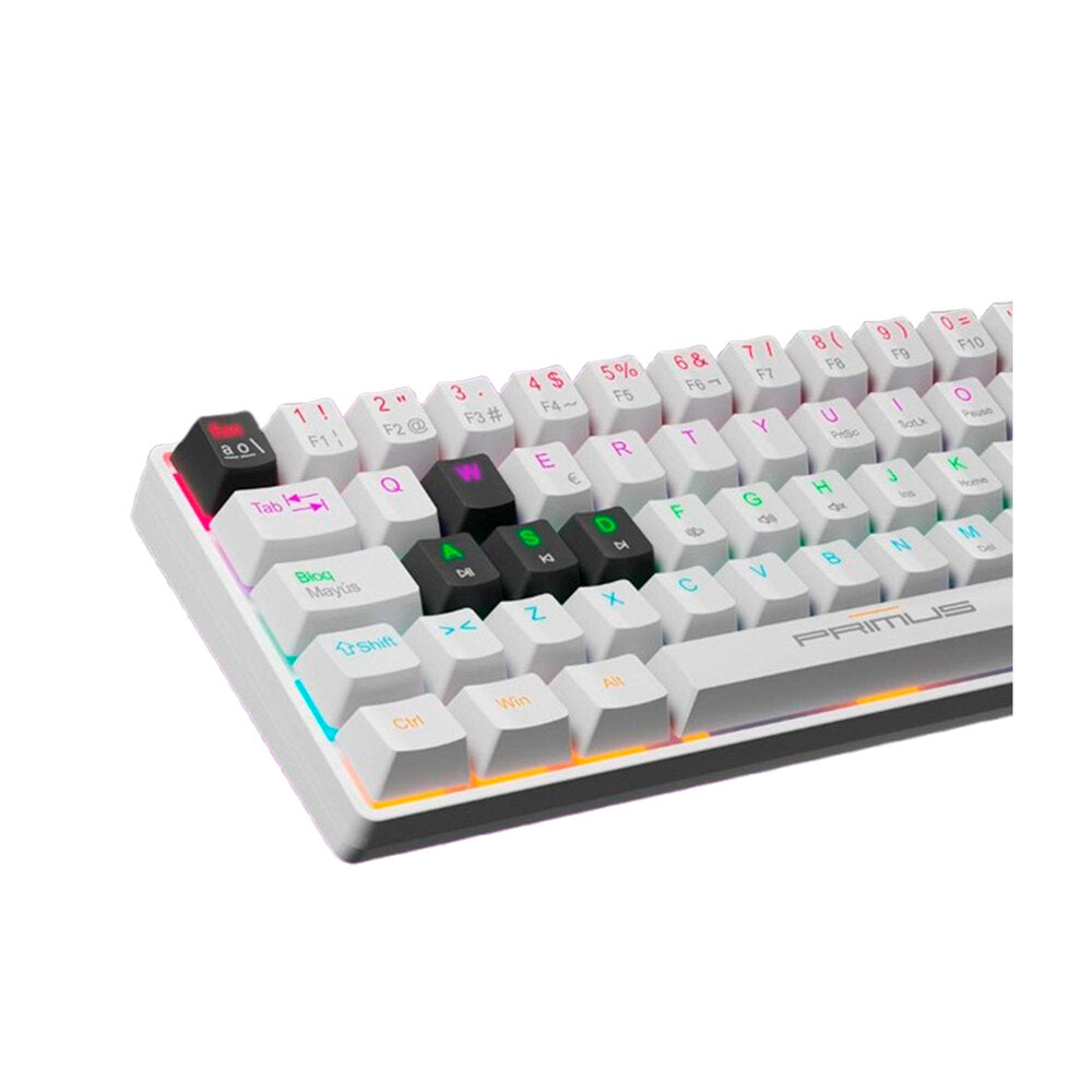 PRIMUS GAMING - KEYBOARD - WIRED - SPANISH - USB 2.0 - ERGONOMIC DESIGN - BLACK/WHITE