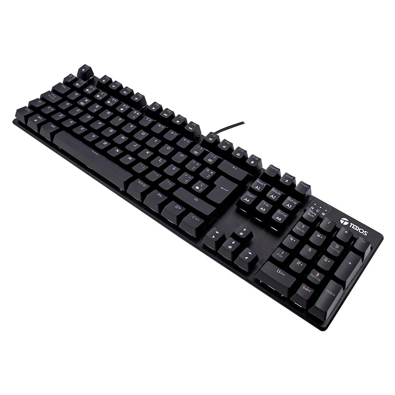 TECLADO MECÁNICO TEROS TE-4068G RETROILUMINADO RAINBOW USB ESPAÑOL NEGRO