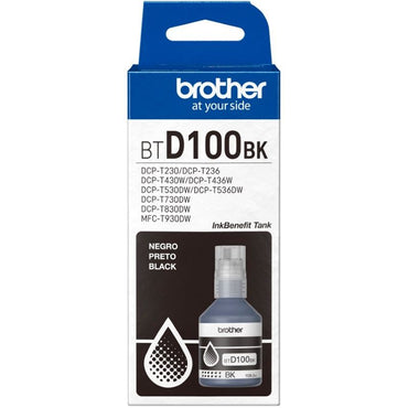 Tinta Brother BTD100BK Negra para DCP-T230, T430W, T530DW, T730DW y T930DW
