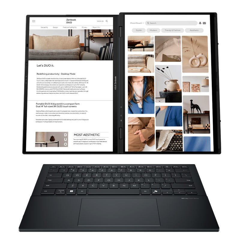 LAPTOP ASUS UX8406CA 14" 3K OLED TOUCH INTEL CORE ULTRA 9 285H 2.9 / 5.4 GHZ 32GB LPDDR5