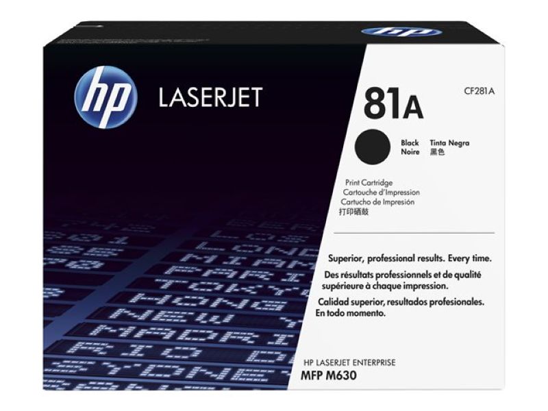 Tóner HP 81A Negro Original CF281A para LaserJet Enterprise M604 M605 M606 M630 M632