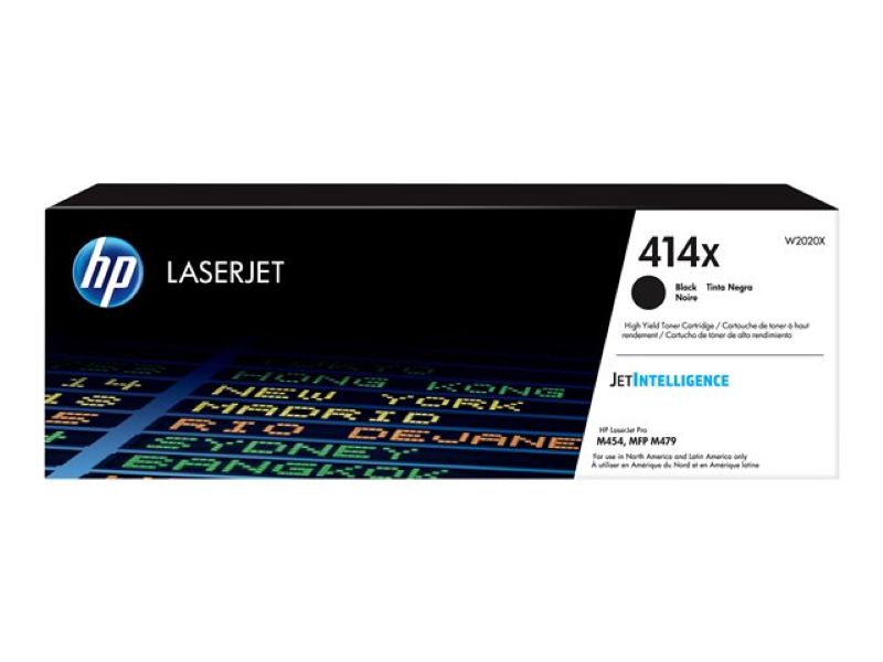 Tóner HP 414X Negro Original Alto Rendimiento W2020X para Color LaserJet Pro M454 M479