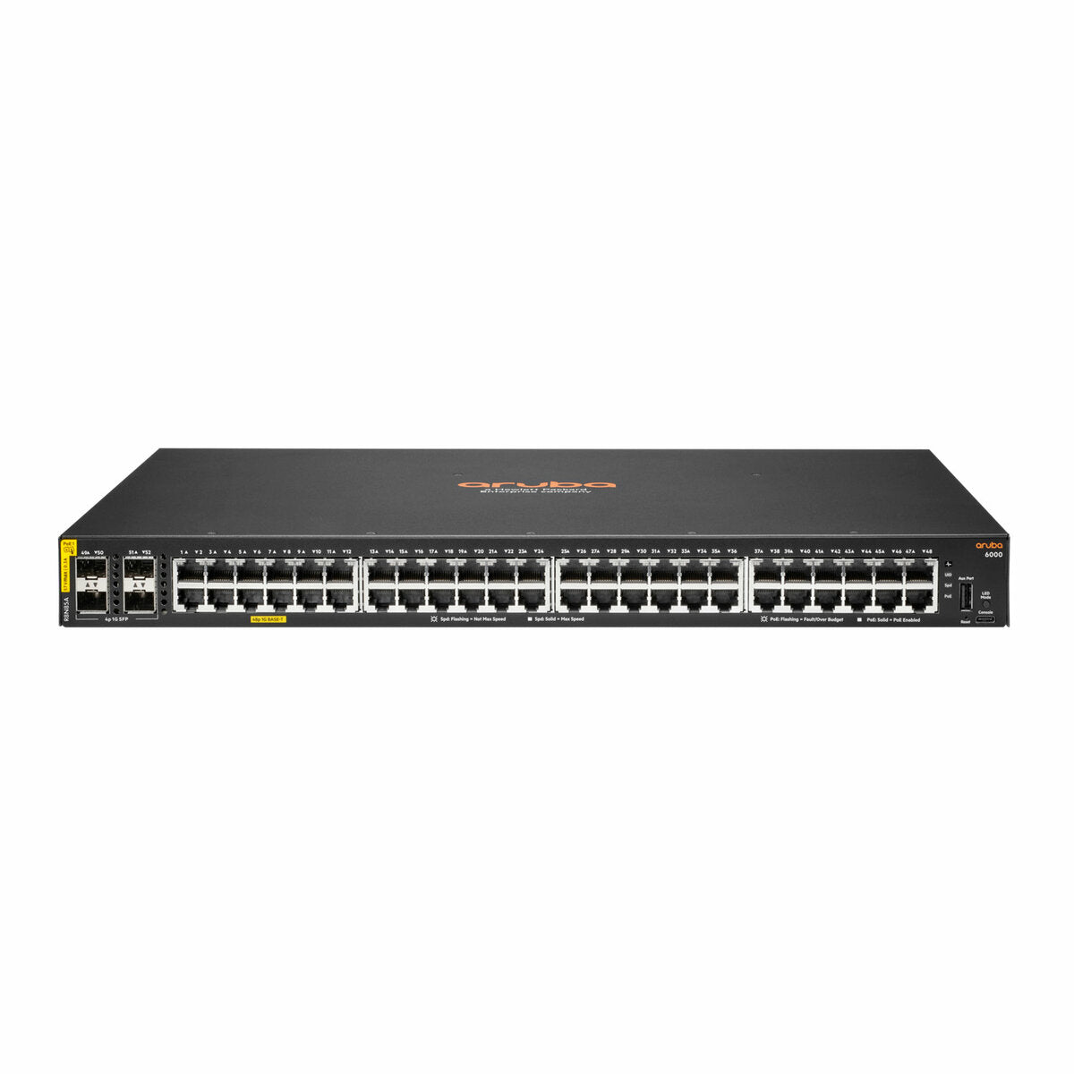 Switch HPE Aruba 6000 R8N85A 48 Puertos Gigabit PoE+ 4 SFP Administrable