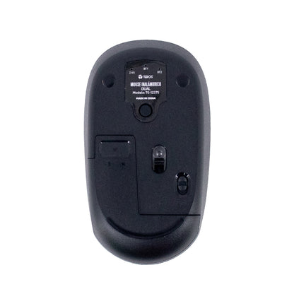 MOUSE INALÁMBRICO TEROS TE-1237S DUAL BT 5.0 Y USB NEGRO