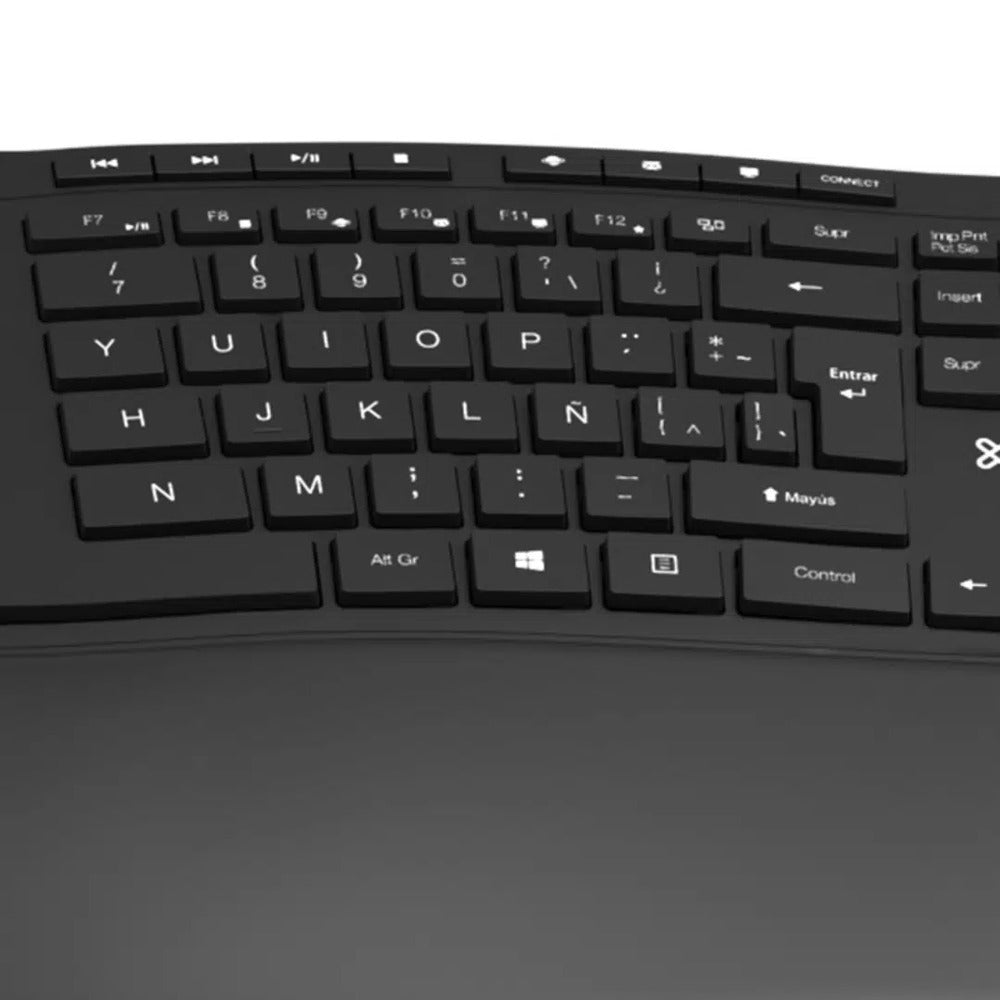 TECLADO INALÁMBRICO KLIP XTREME KBK-530S ESPAÑOL ERGONÓMICO 2.4GHZ NEGRO