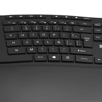 TECLADO INALÁMBRICO KLIP XTREME KBK-530S ESPAÑOL ERGONÓMICO 2.4GHZ NEGRO