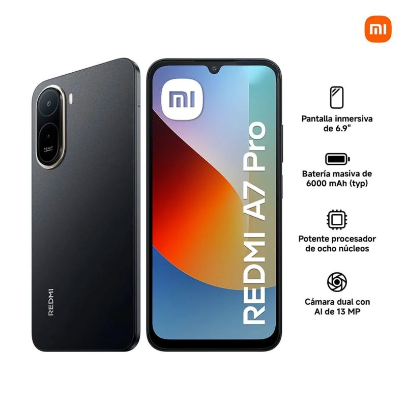 Smartphone Redmi A7 Pro 4GB 64GB 4G LTE Black Dual SIM 6.9" 120Hz