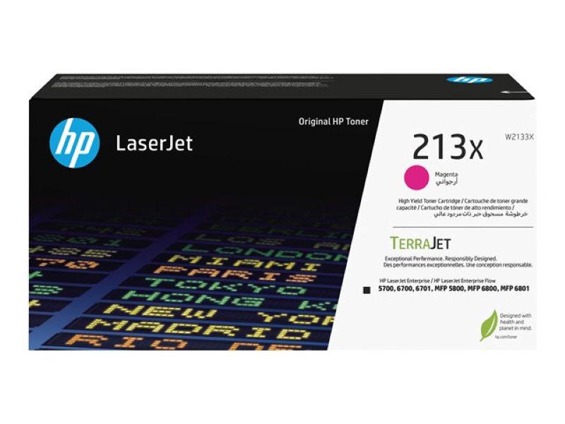 Tóner HP 213X Magenta Original Alto Rendimiento W2133X para Color LaserJet Enterprise 5700 6700 6800