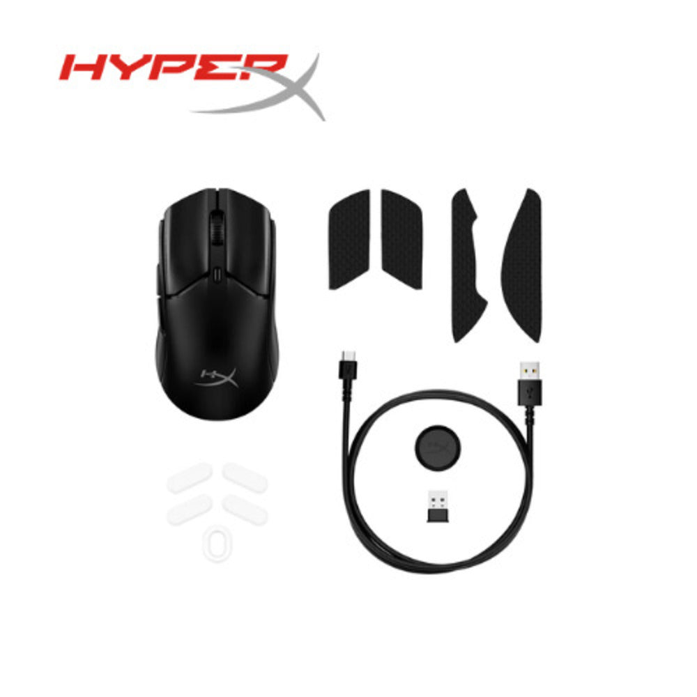 Mouse HyperX Pulsefire Haste 2 Mini inalámbrico, ultra ligero, sensor óptico 26,000 DPI, color negro.