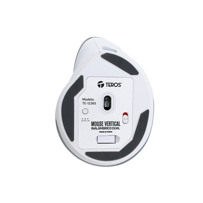 MOUSE INALÁMBRICO TEROS TE-1236S RGB BLANCO 6 BOTONES