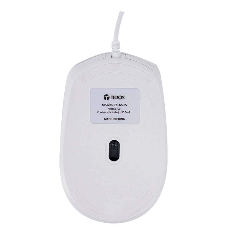MOUSE ÓPTICO TEROS TE-1225S DPI AJUSTABLE COLOR BLANCO
