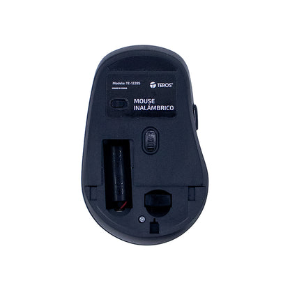 MOUSE INALÁMBRICO TEROS TE-1228S 6 BOTONES USB COLOR NEGRO