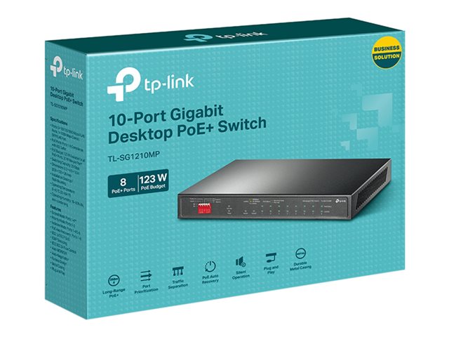 Switch TP-Link TL-SG1210MP V2 10 Puertos Gigabit PoE+ 9 RJ45 + 1 Combo SFP