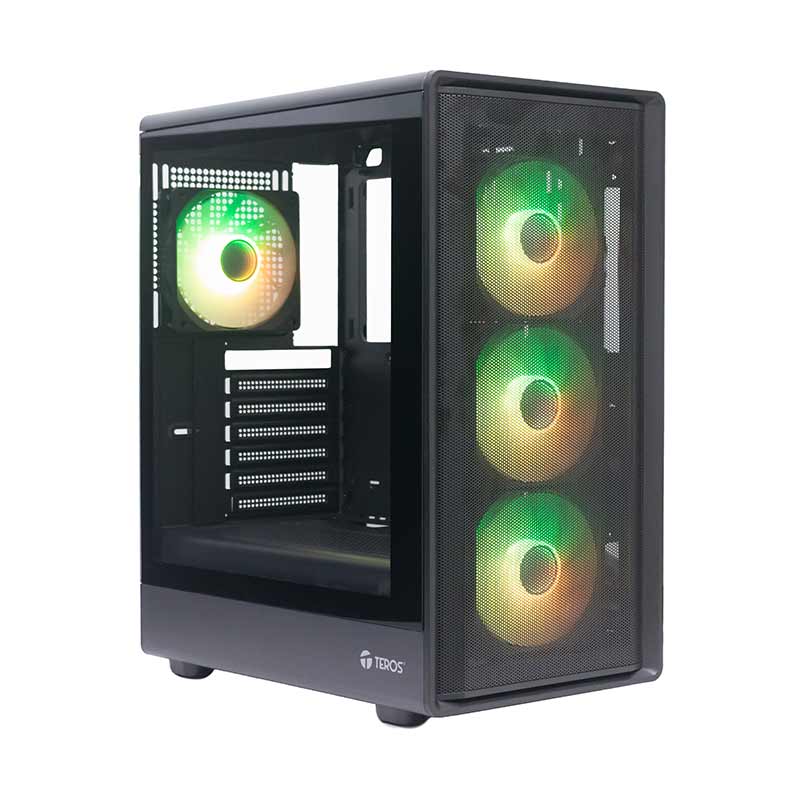 CASE GAMER TEROS TE-1323G COMPATIBLE ITX MATX ATX COLOR NEGRO