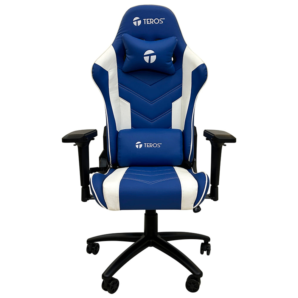 SILLA GAMER TEROS TE-8126B, AZUL Y BLANCO