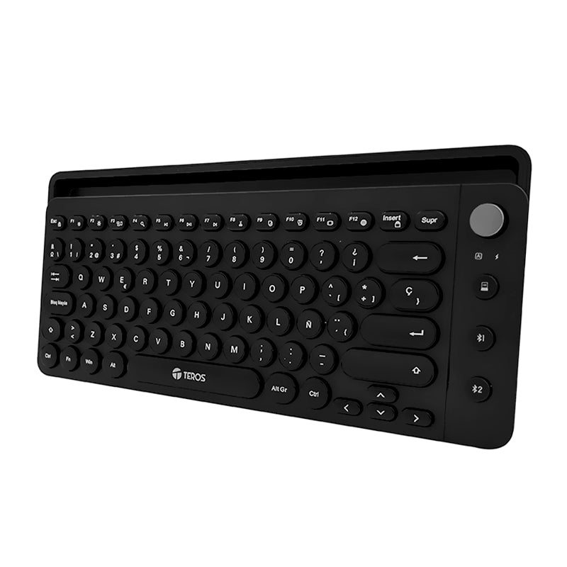 TECLADO INALÁMBRICO TEROS TE-4064N BLUETOOTH Y 2.4GHZ 80 TECLAS NEGRO