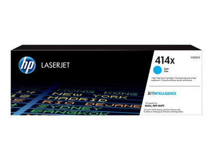Tóner HP 414X Cian Original Alto Rendimiento W2021X para Color LaserJet Pro M454 M479