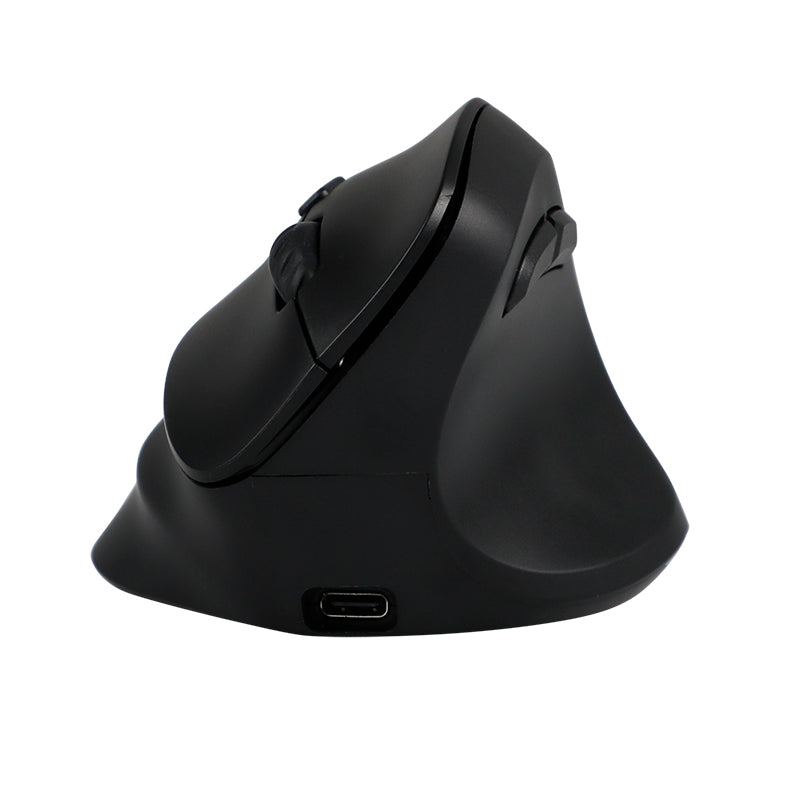 MOUSE TEROS TE-5169N, INALÁMBRICO DOBLE MODO: 2.4G+BLUETOOTH, 2400 DPI, VERTICAL, NEGRO