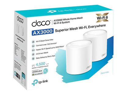 TP-Link Deco X50 AX3000 Sistema Wi-Fi Mesh 6 Dual Band Gigabit 2-Pack