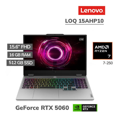 Laptop Lenovo LOQ 15AHP10 Ryzen 7 250 RTX 5060 16GB RAM 512GB SSD 15.6" FHD 144Hz Luna Grey
