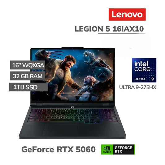 Laptop Lenovo Legion 5 16IAX10 Intel Core Ultra 9 275HX RTX 5060 8GB 32GB RAM 1TB SSD 16" WQXGA 240Hz Storm Grey