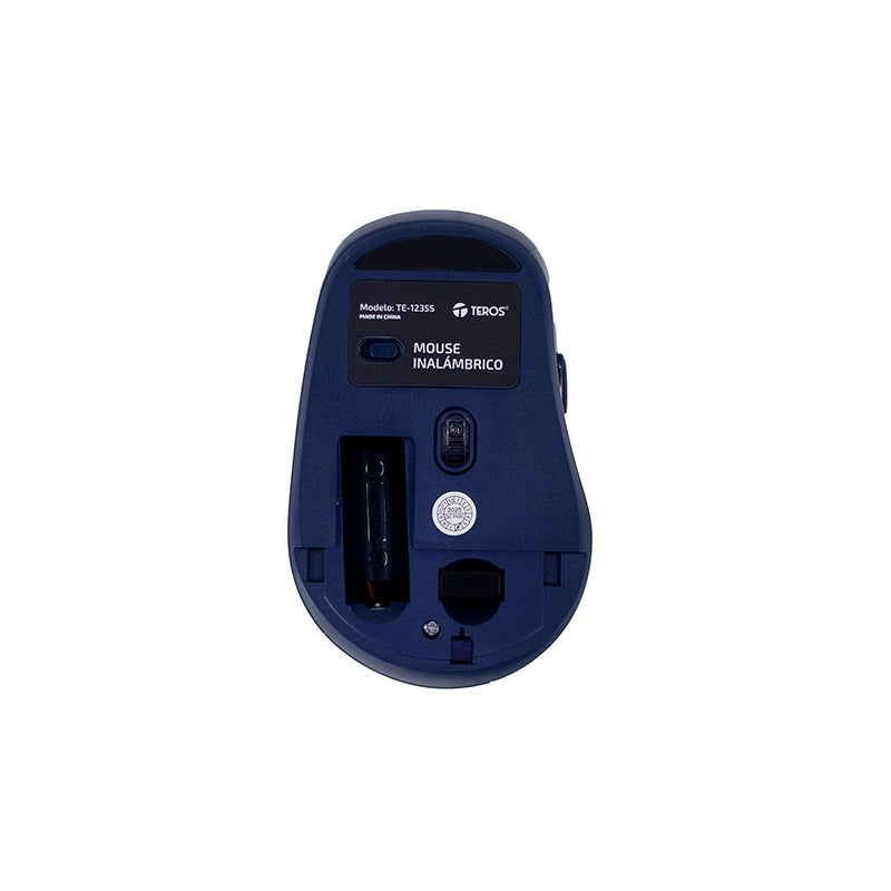 MOUSE INALÁMBRICO TEROS TE-1235S 2.4GHZ 6 BOTONES AZUL