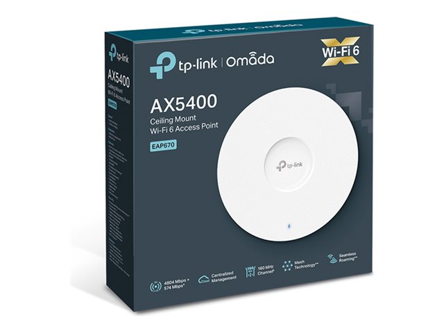 TP-Link Omada EAP670 AX5400 Punto de Acceso Wi-Fi 6 Dual Band 2.5G PoE+