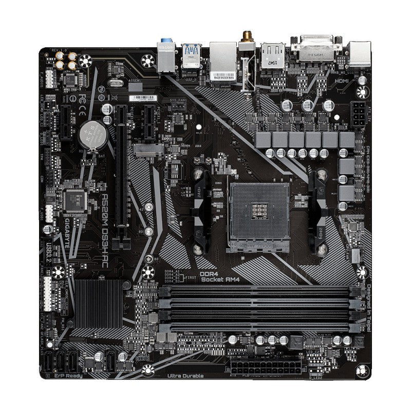 Motherboard Gigabyte A520M DS3H AC WiFi Socket AM4 DDR4 HDMI DisplayPort Micro-ATX