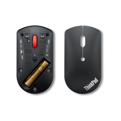 Mouse Lenovo ThinkPad Silent Bluetooth Sensor Óptico Azul 2400 DPI Ergonómico Silencioso Negro