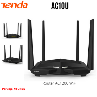 Router Tenda AC10U AC1200 WiFi 5 Dual Band Gigabit USB Alto Rendimiento
