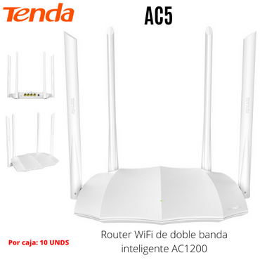 Router Tenda AC5 AC1200 WiFi 5 Dual Band Alta Potencia 4 Antenas