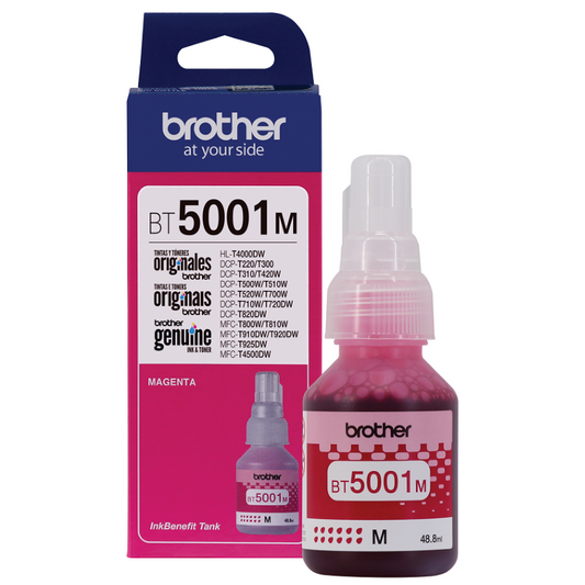Tinta Brother BT5001M-NE Magenta Original 48.8ml 5,000 Páginas DCP-T300 DCP-T500W DCP-T700W