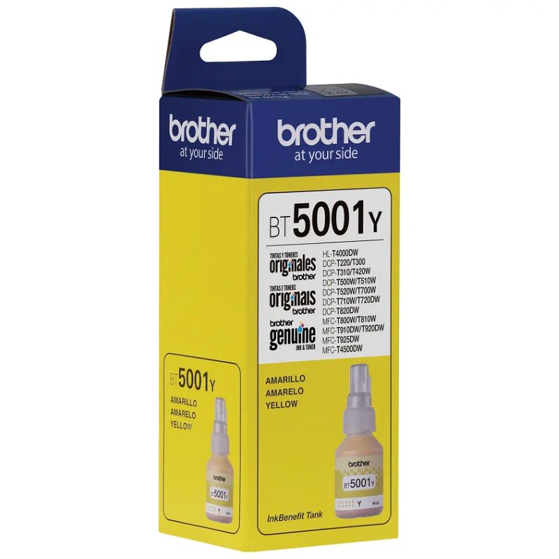 Tinta Brother BT5001Y-NE Yellow Original 48.8ml 5,000 Páginas DCP-T300 DCP-T500W DCP-T700W