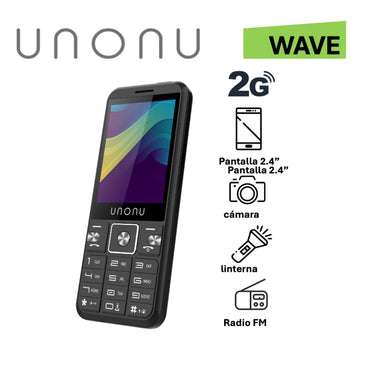 Celular UNONU WAVE 2G Dual SIM 1.77" Negro Básico